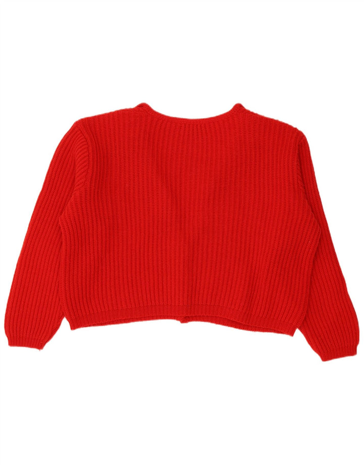 Pulover cardigan supradimensionat pentru femei Benetton IT 48 XL Lână roșie