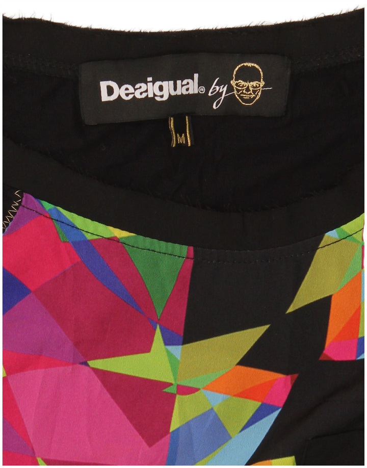Tricou pentru femei Desigual Top UK 12 Medium Black Geometric