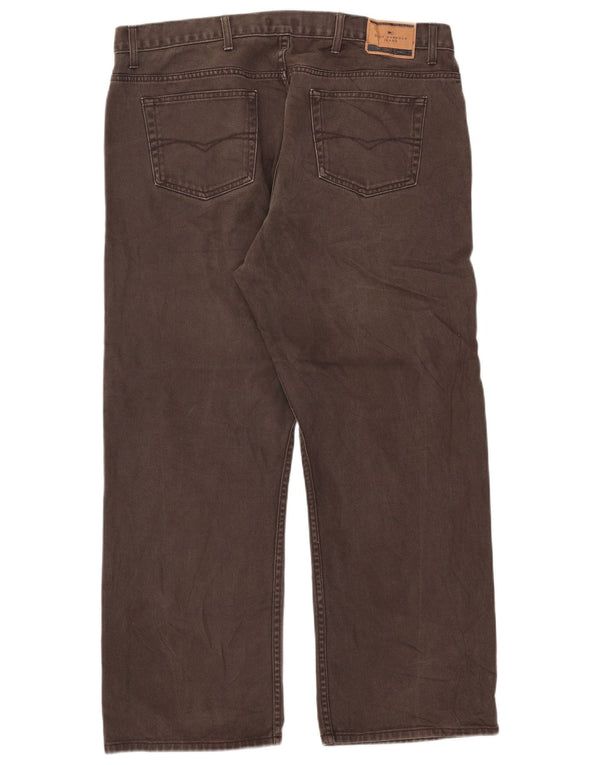 Blugi drepți pentru bărbați Marks & Spencer Blue Harbour W42 L29 bumbac maro
