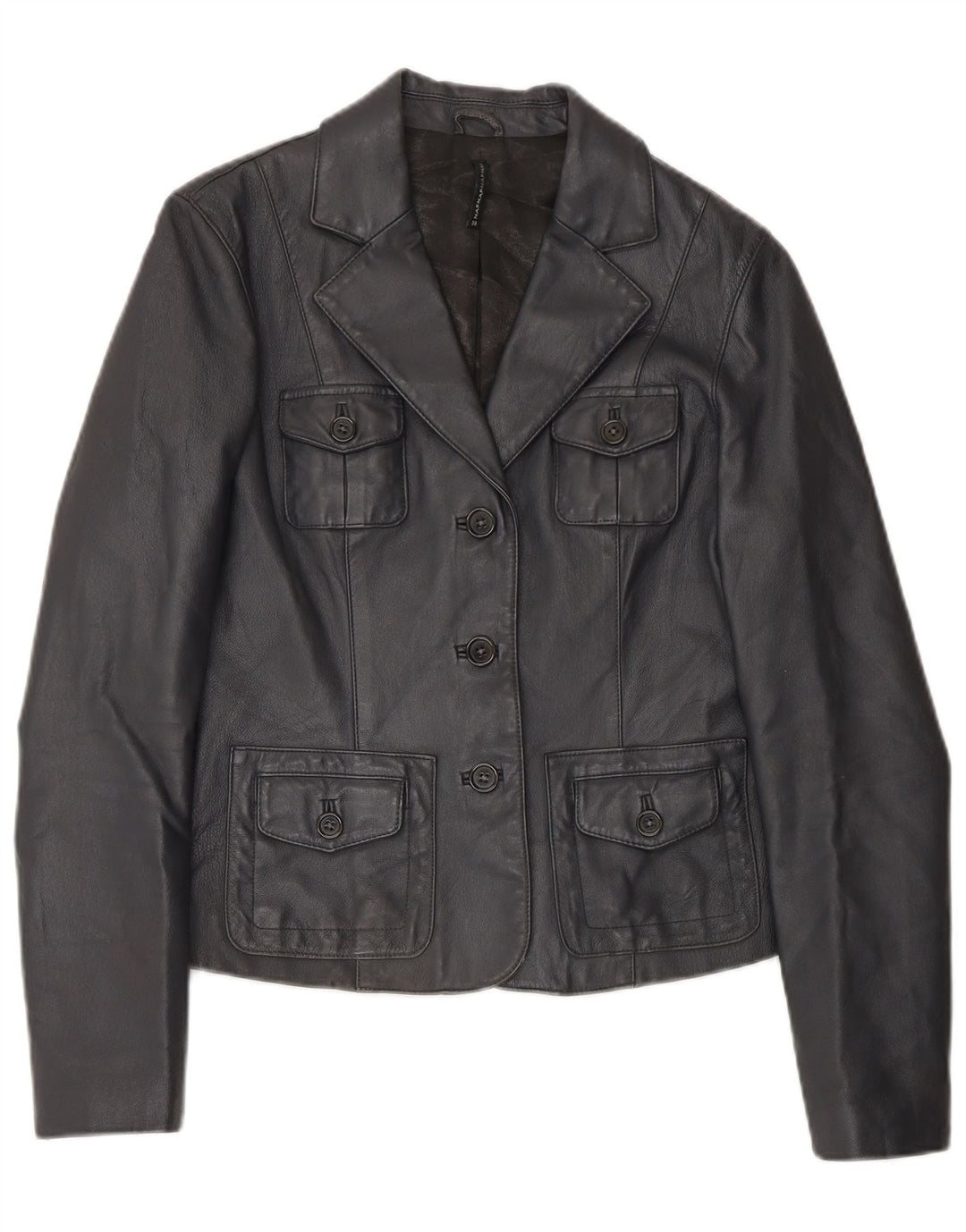 Jachetă Naf Naf pentru femei, cu 3 nasturi, EU 38, albastru bleumarin mediu