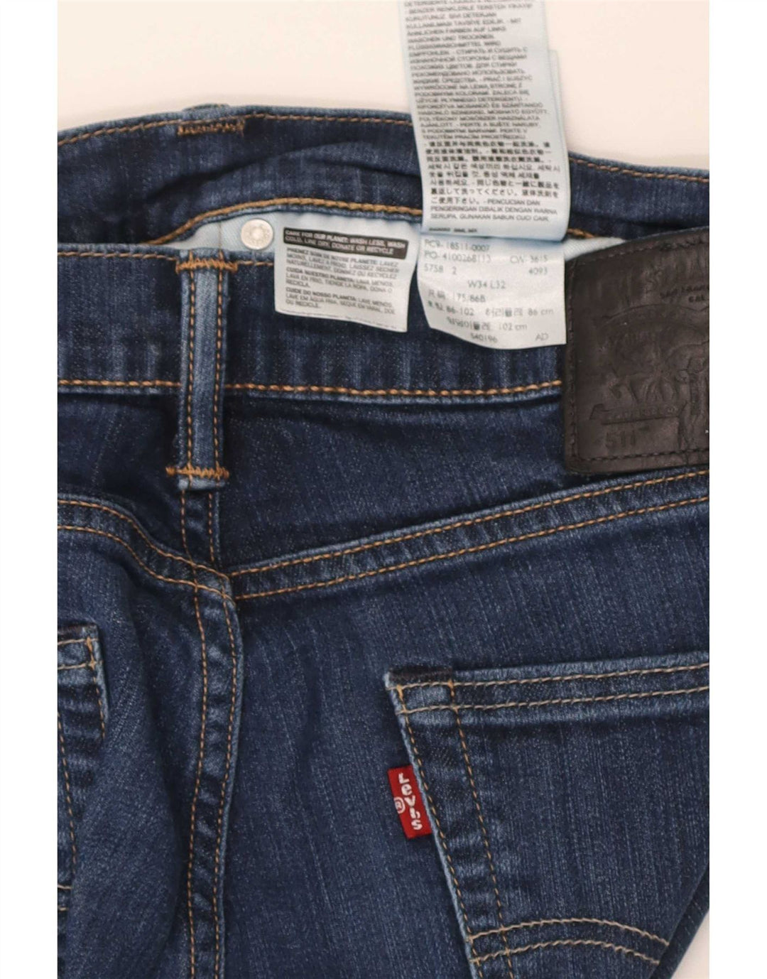 Blugi pentru bărbați Levi's 511 Slim W34 L32 Bumbac bleumarin
