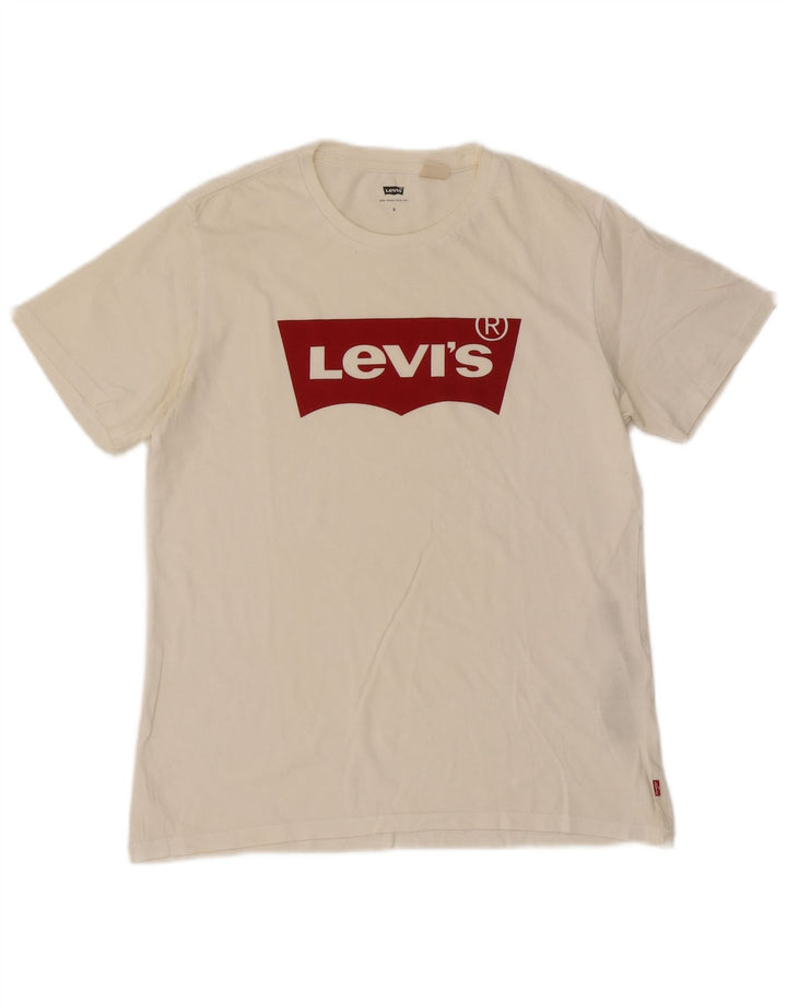 Tricou grafic Levi's pentru bărbați Top mic, alb, bumbac