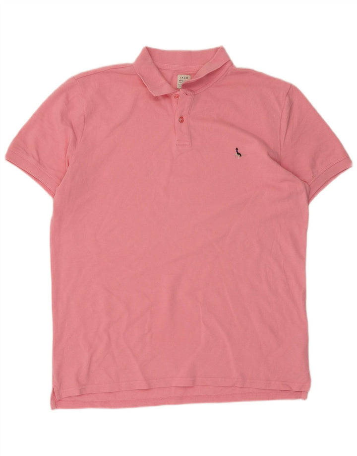 JACK WILLS Tricou polo pentru bărbați, bumbac roz mare