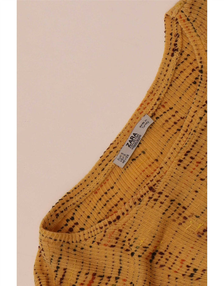 Bluză Crop Top pentru Damă Zara UK 10 Mic Bej cu dungi