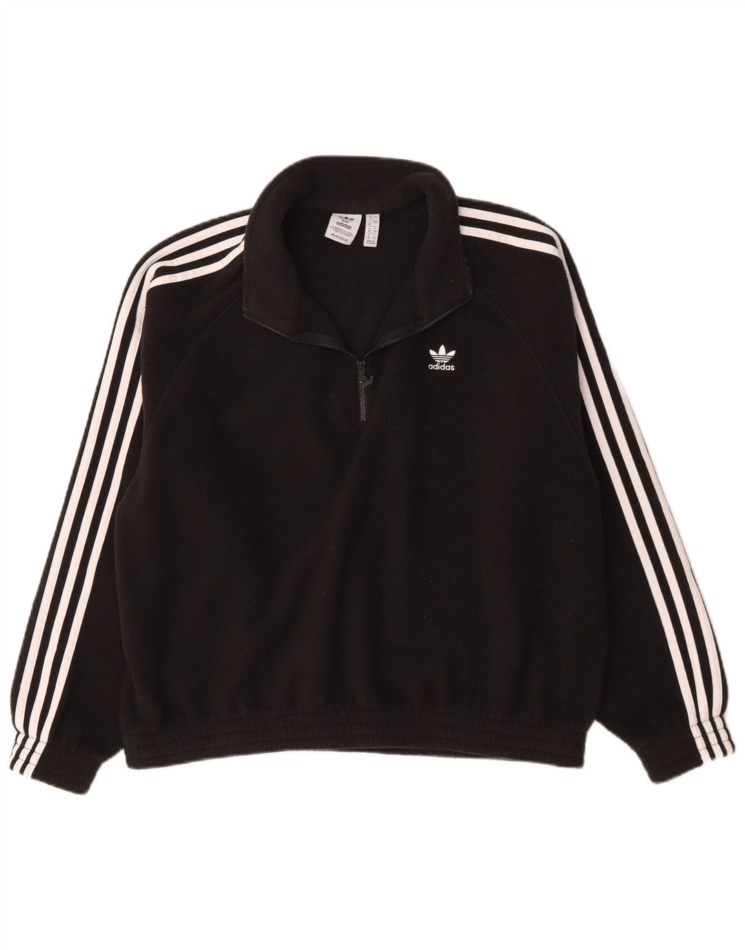 Pulover supradimensionat din lână Adidas pentru femei, cu fermoar, UK 12, poliester mediu negru