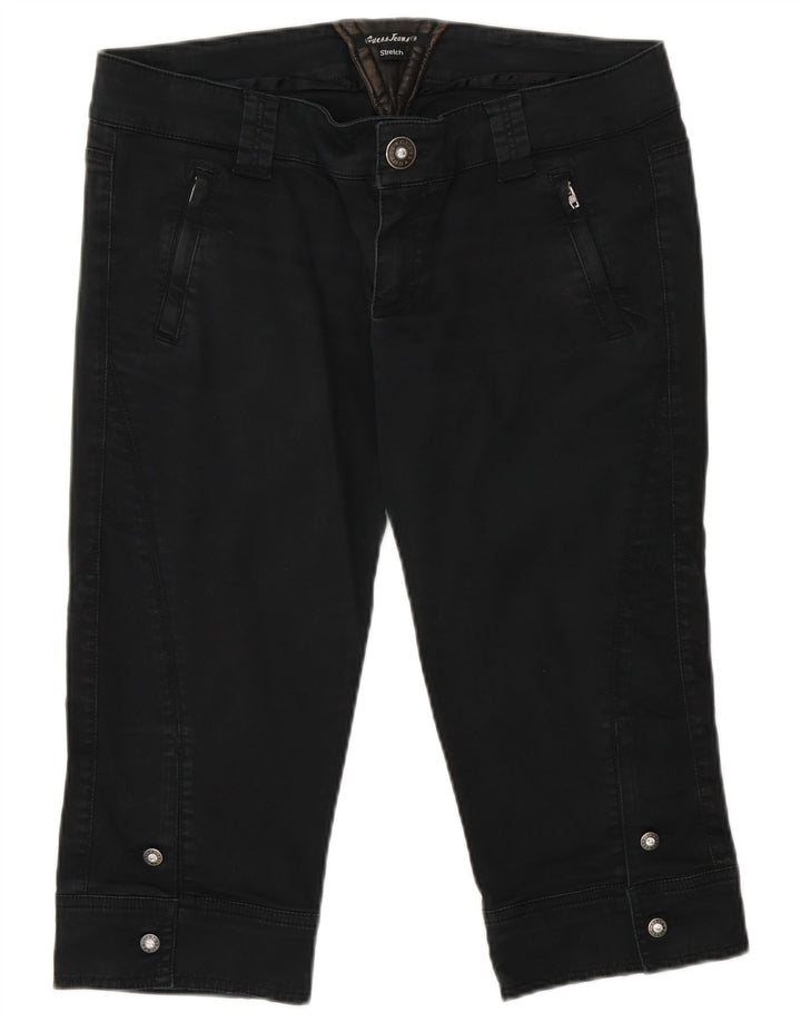 Pantaloni Capri Guess pentru femei W32, bumbac negru mare