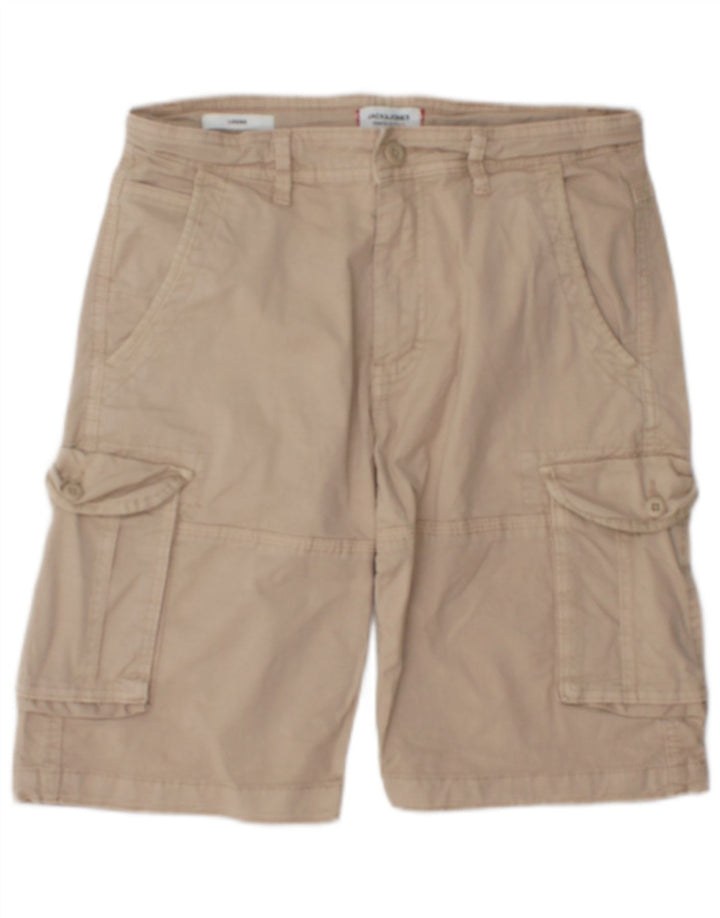 Pantaloni scurti cargo Jack & Jones pentru bărbați, mici W29, bumbac, bej