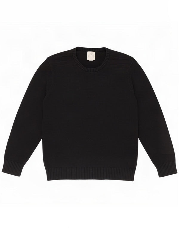 Dockers Mens Crew Neck Jumper Sweater Medium Black Cotton
