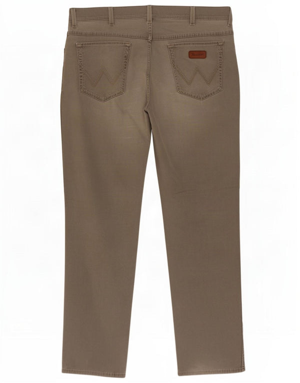 Pantaloni casual drepti Wrangler Texas Stretch pentru bărbați W40 L32 bumbac gri