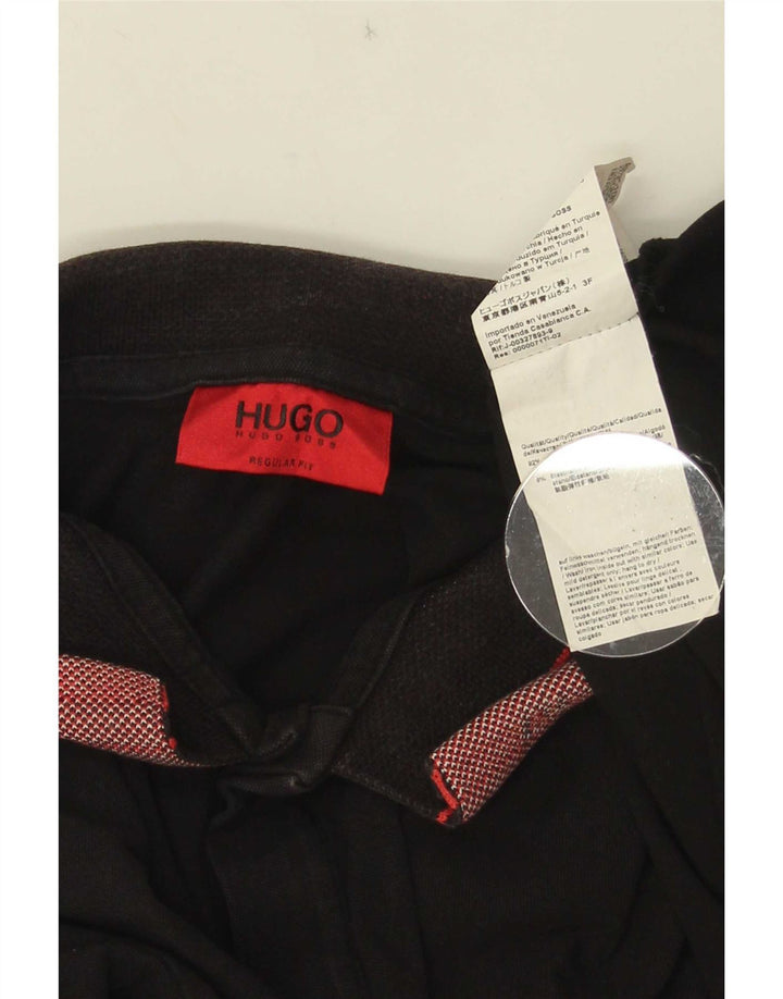 Cămașă polo pentru bărbați Hugo Boss, bumbac cu dungi negre mari
