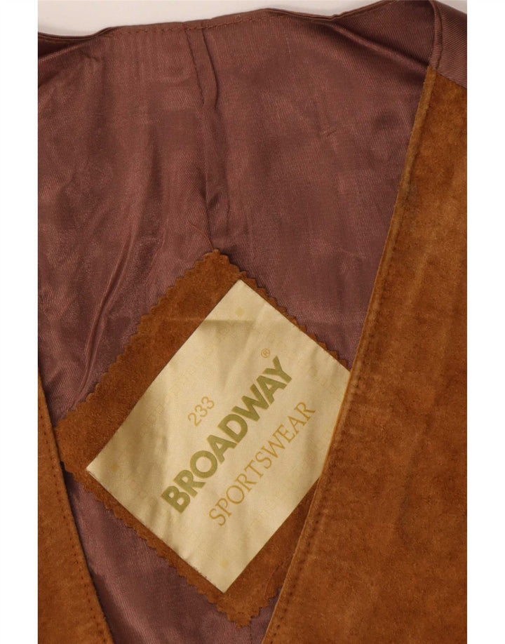 Gilet Broadway din piele intoarsa pentru barbati IT 52 mare, bej