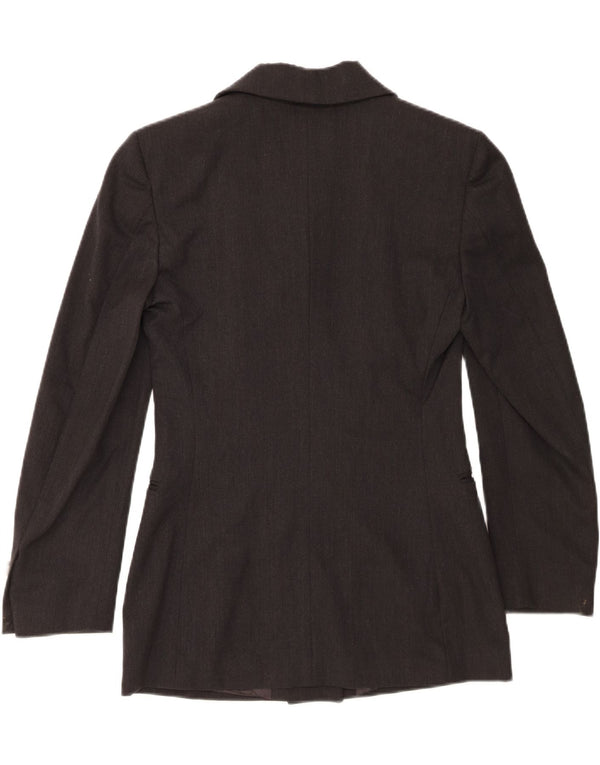 Byblos Womens Double Breasted Blazer Jacket IT 42 Medium Grey Wool