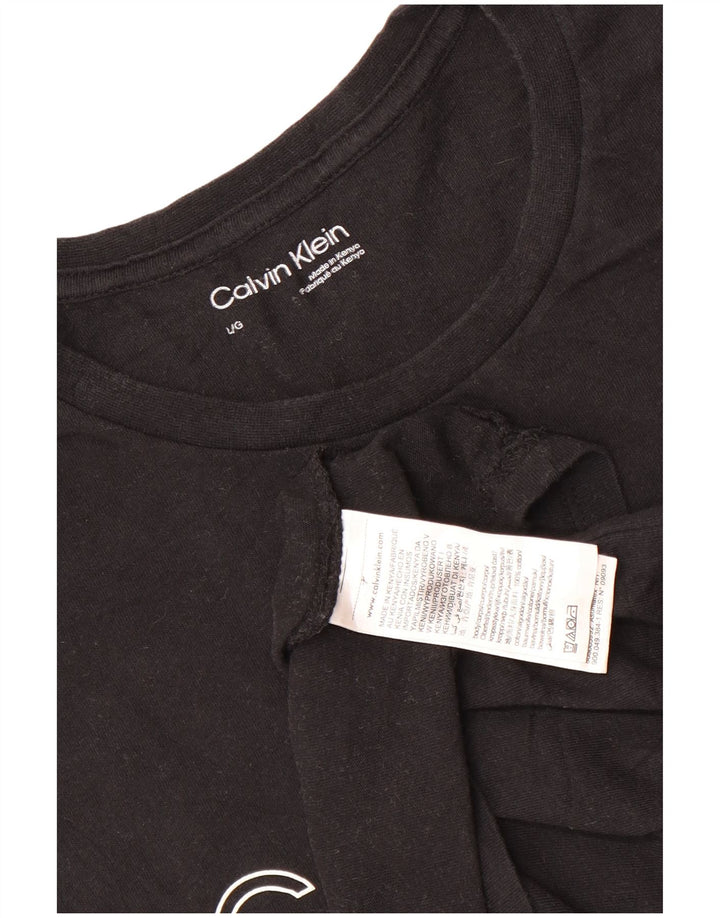CALVIN KLEIN Vest cu grafică pentru bărbați, mare, bumbac, negru