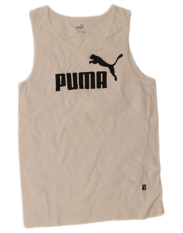 Vesta grafică pentru bărbați Puma, mic, alb, bumbac