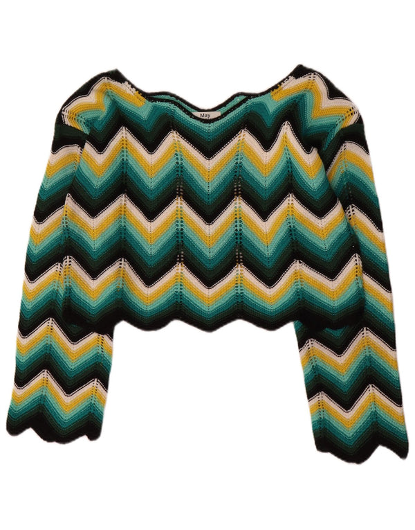 May By Shining Star Pulover cu decolteu în V pentru femei UK 14 Medium Multicolor