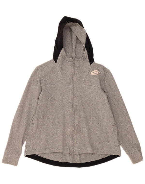 Pulover Nike pentru femei, supradimensionat, cu fermoar, UK 10, bumbac gri mic