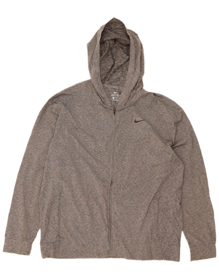 Pulover NIKE pentru bărbați Dri Fit, cu fermoar, poliester striat XL