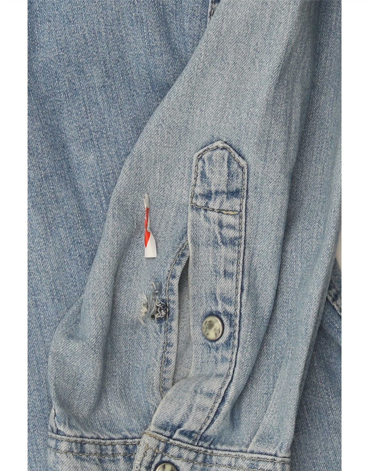 Cămașă din blugi pentru bărbați Wrangler, bumbac albastru 2XL