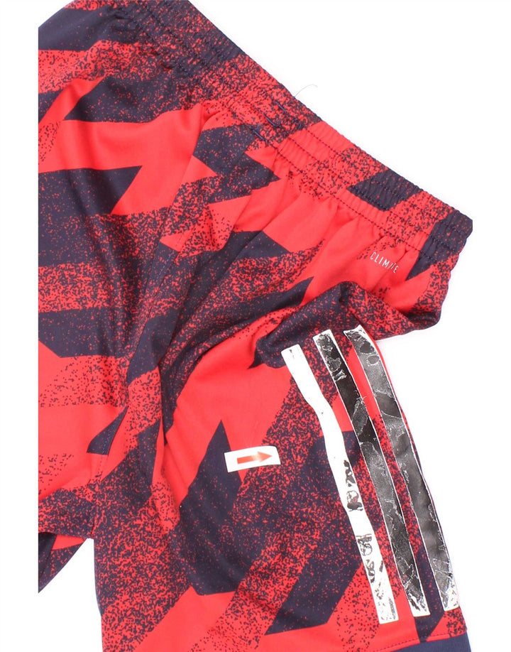 Pantaloni scurți sport adidas Climalite pentru băieți 6-7 ani, roșu, poliester geometric