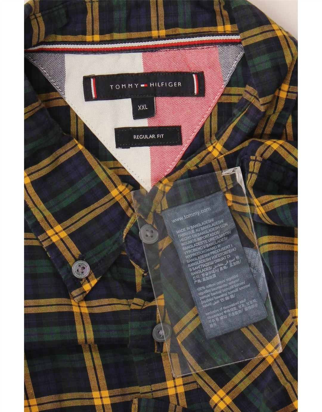 Cămașă pentru bărbați Tommy Hilfiger, cu formă regulată, 2XL, bumbac cu carouri multicolore