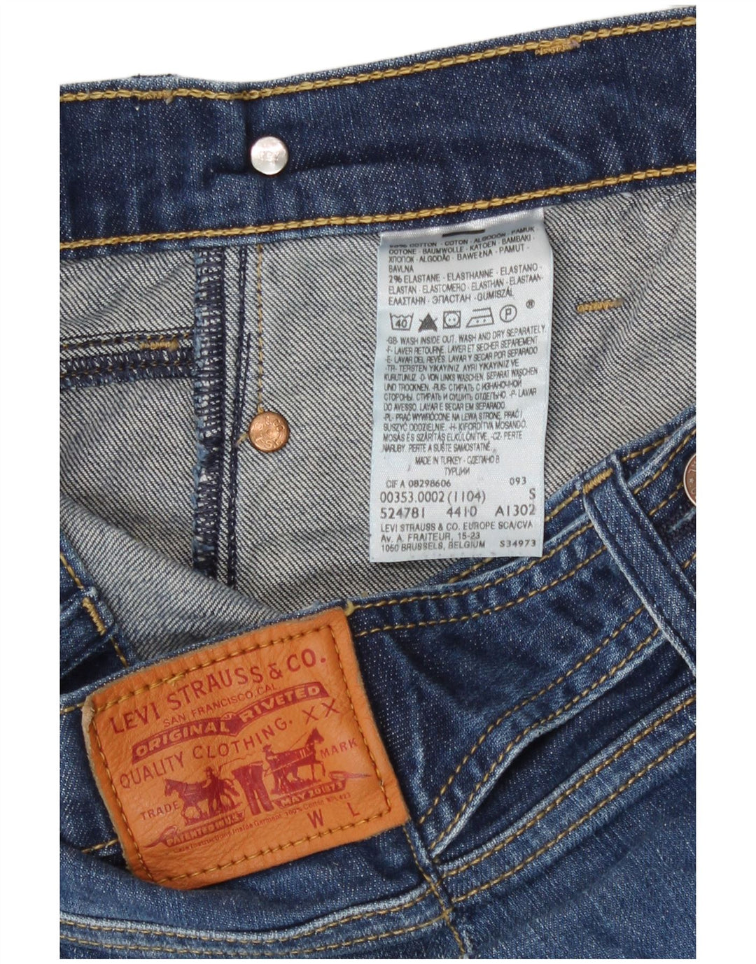 Pantaloni scurți din blugi Levi's pentru femei W30, bumbac albastru mediu