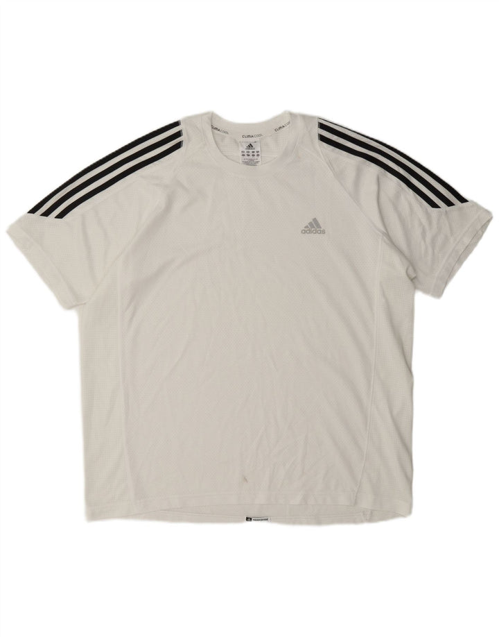 Tricou Adidas Climacool pentru bărbați Top mare din poliester alb