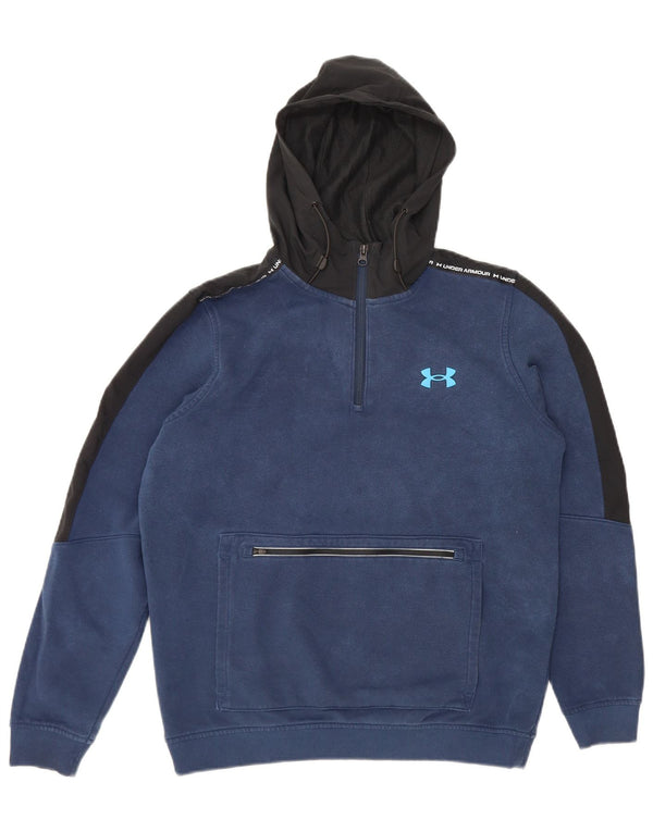 Pulover cu glugă grafic pentru bărbați Under Armour, mijlociu, bleumarin, color block