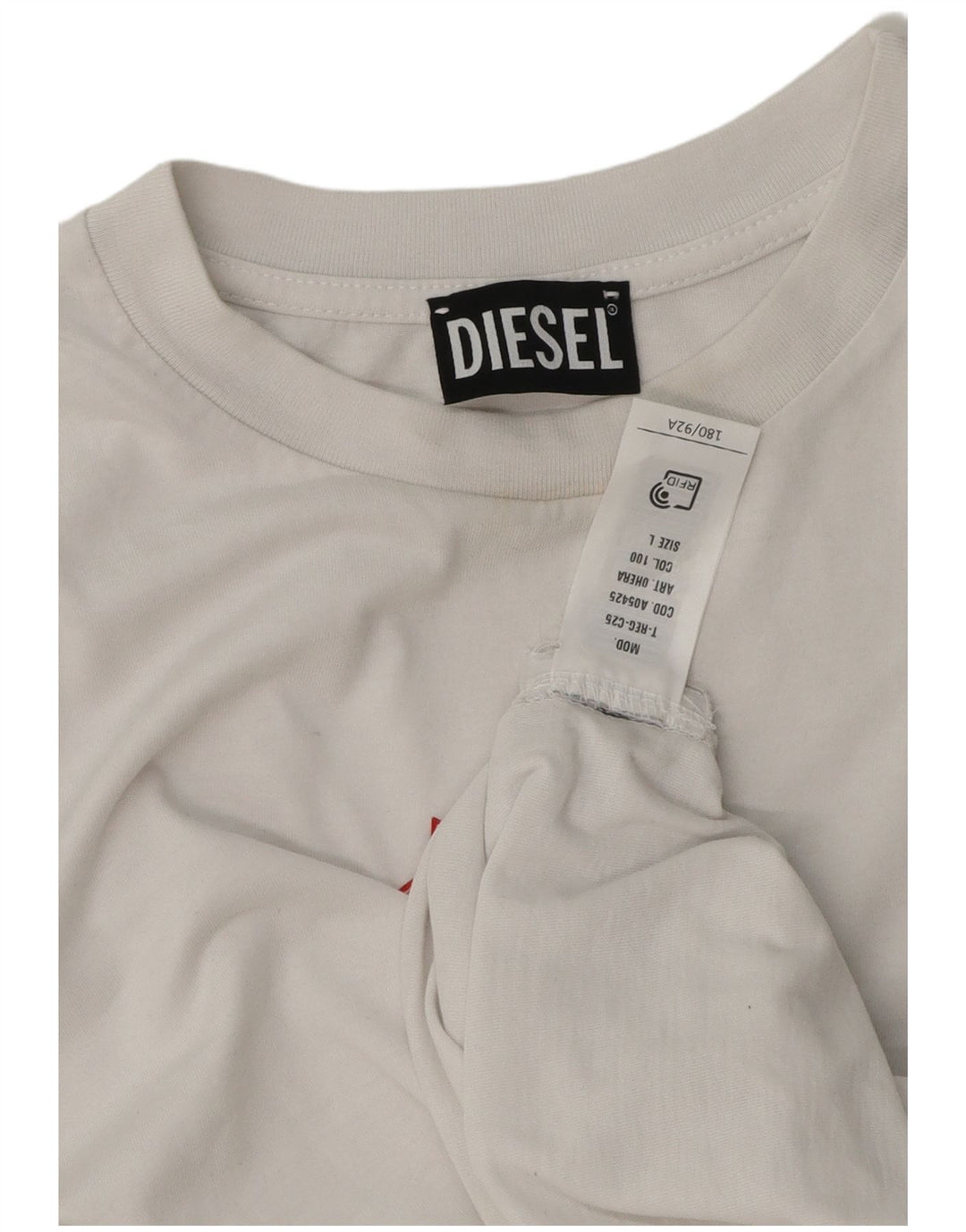Tricou grafic pentru băieți Diesel Top 13-14 ani mare alb