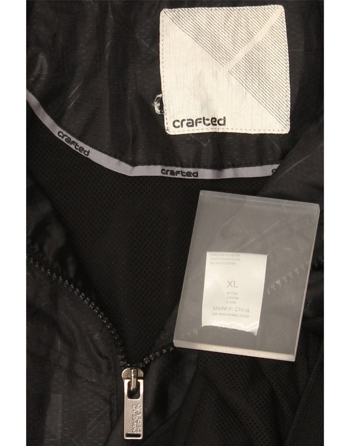 Jachetă vintage pentru bărbați cu glugă cu glugă UK 42 XL negru geometric