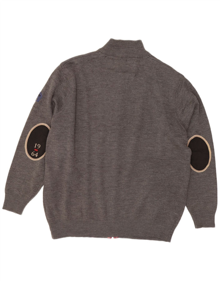 Cardigan Vintage pentru bărbați, 5XL, lână merinos gri