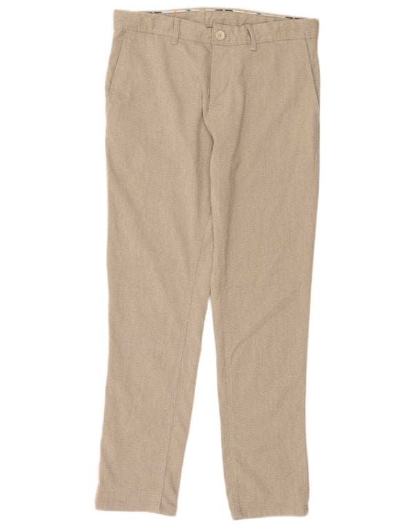 Pantaloni chino drepți pentru bărbați Zara EU 40 Mediu L31 L28 Bej Poliester