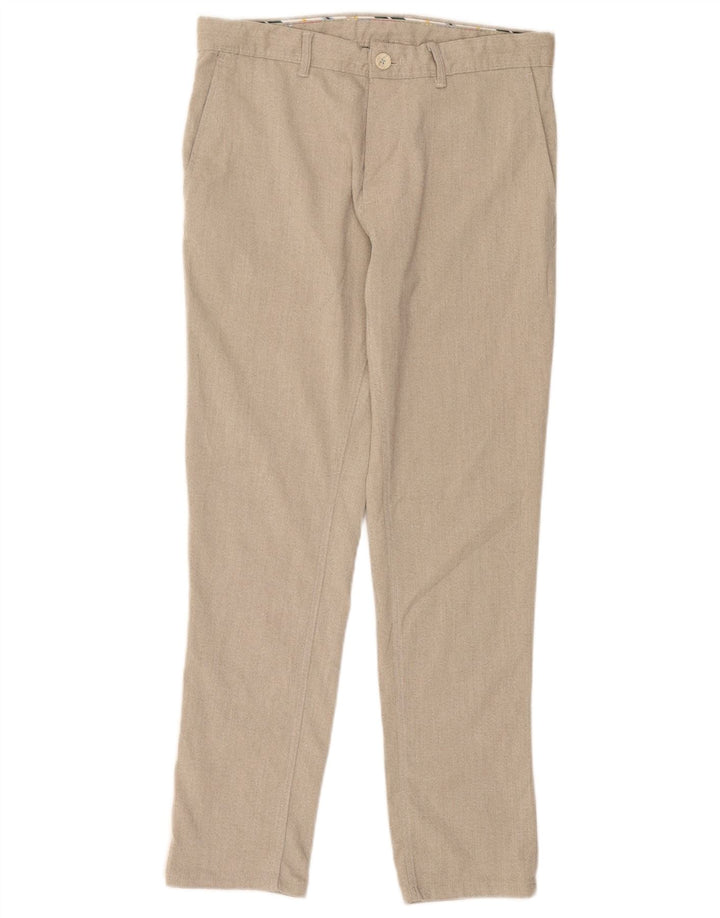 Pantaloni chino drepți pentru bărbați Zara EU 40 Mediu L31 L28 Bej Poliester