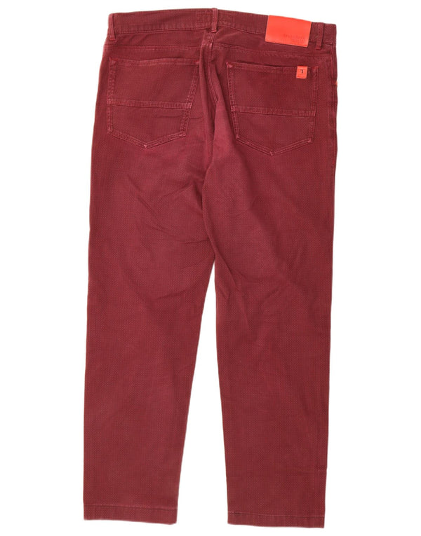 Blugi drepti pentru femei Trussardi IT 50 XL W36 L30 Bordeaux Geometric