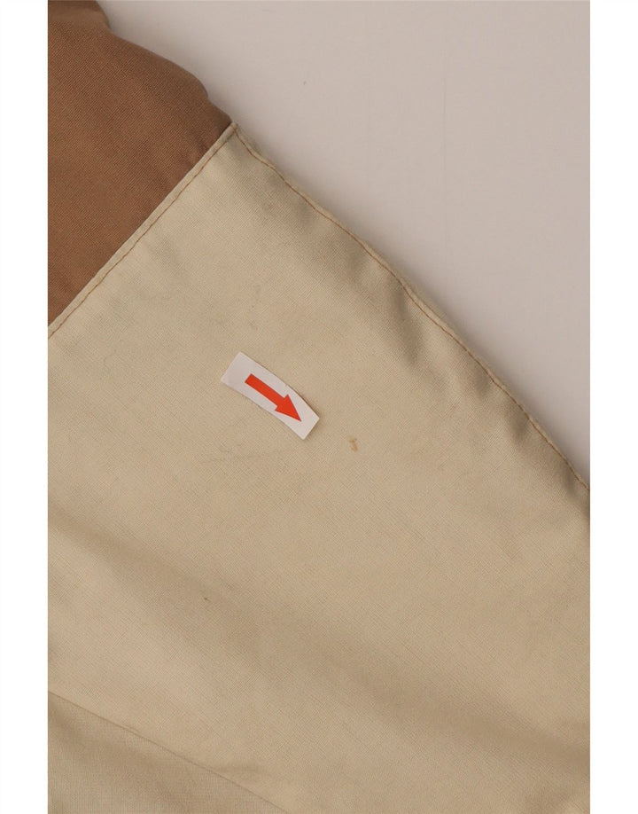 Jachetă de vânt cu glugă vintage pentru bărbați IT 46 Small Beige Colorblock