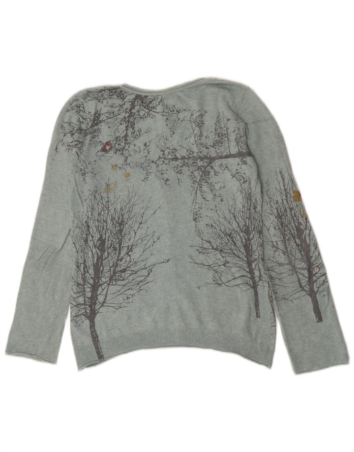 Pulover cardigan pentru femei White Stuff UK 12 Medium Blue Floral Viscose