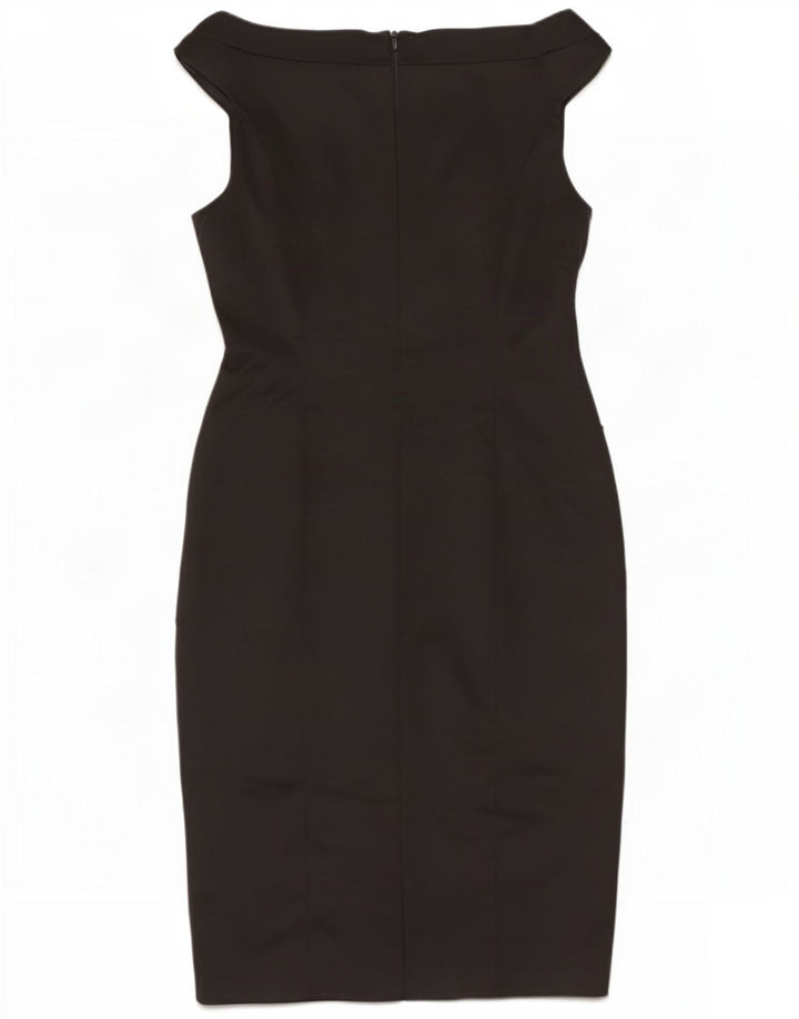 Rochie Coastă pentru femei, cu umăr dezactivat, UK 12 Medium Black Acetat