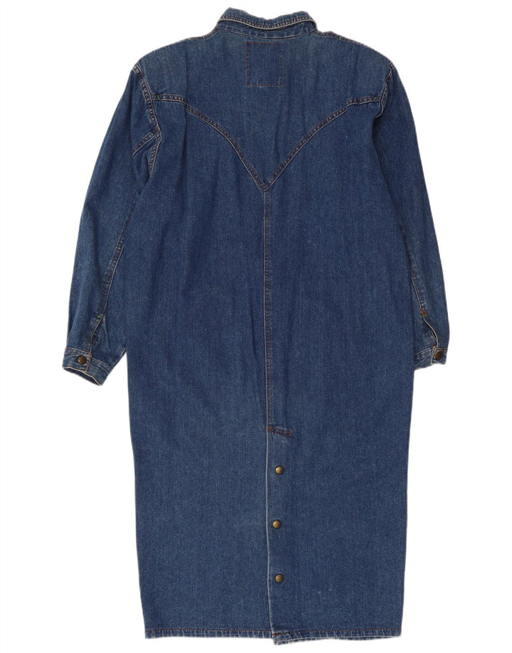 Rochie cămașă din blugi vintage pentru femei UK 14 Medium Blue