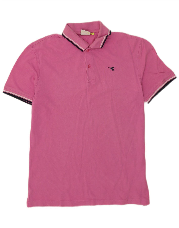 Tricou polo pentru bărbați Diadora XL, în dungi roz
