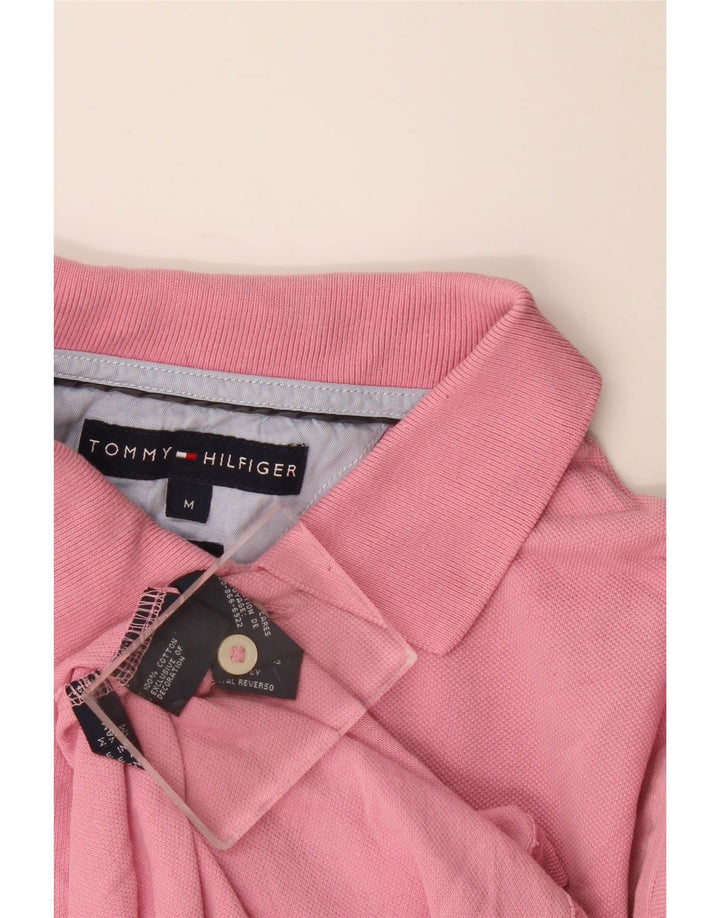 Tricou polo Tommy Hilfiger pentru bărbați, bumbac roz mediu
