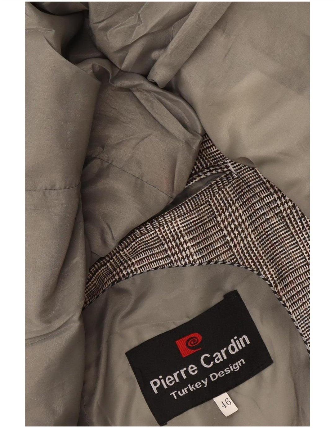 Jachetă blazer pentru bărbați Pierre Cardin cu 1 nasture EU 46 Picior de găină gri mic