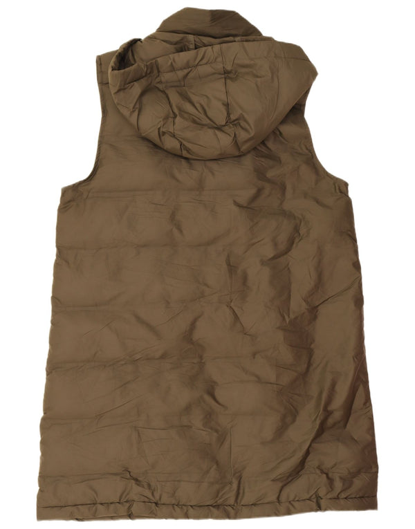Gilet căptușit cu glugă pentru femei Zara UK 14 Medium Kaki Poliester