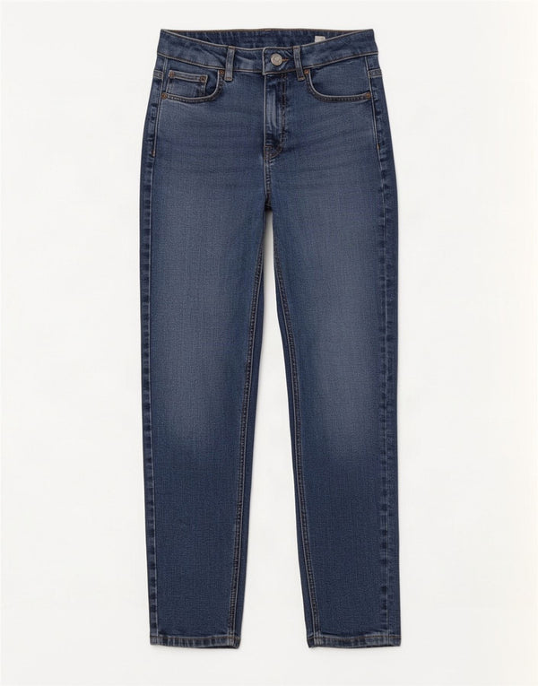 Blugi conici cu talie înaltă pentru femei Marks & Spencer UK 8 Small W24 L26 Blue