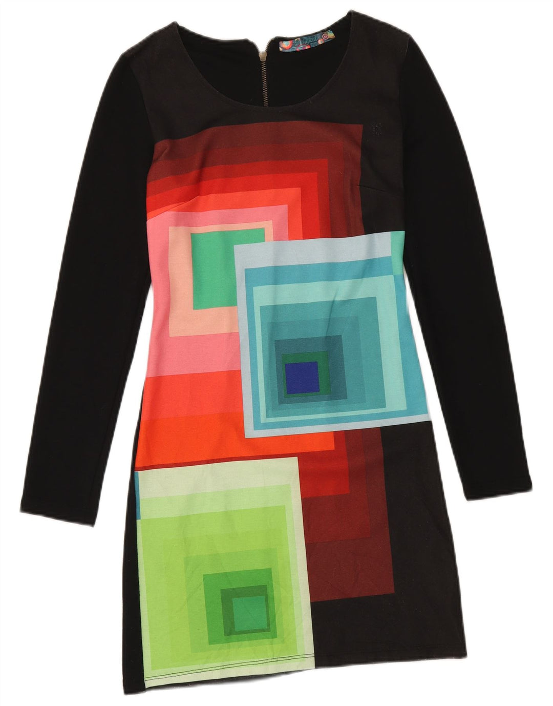 Rochie de bază Desigual pentru femei UK 12 Medium Black Geometric Poliester