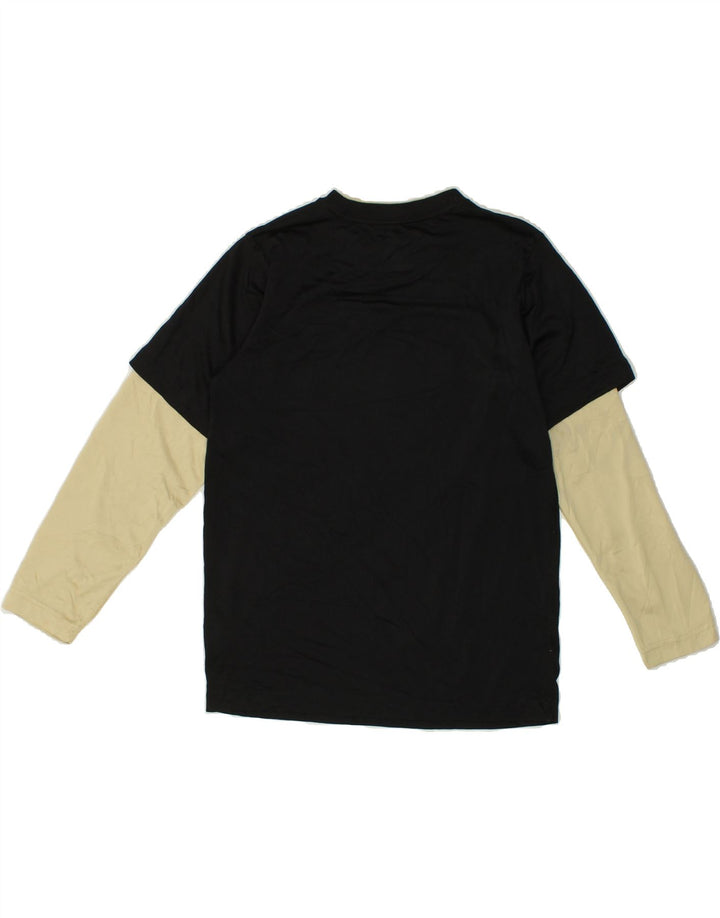 NIKE Boys Dri Fit Graphic Top Long Sleeve 10-11 Years Medium Black Vintage Nike and Second-Hand Nike from Messina Hembry 