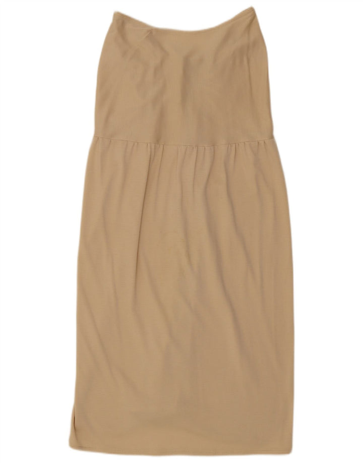 VINTAGE Womens Strapless Dress UK 14 Medium Beige