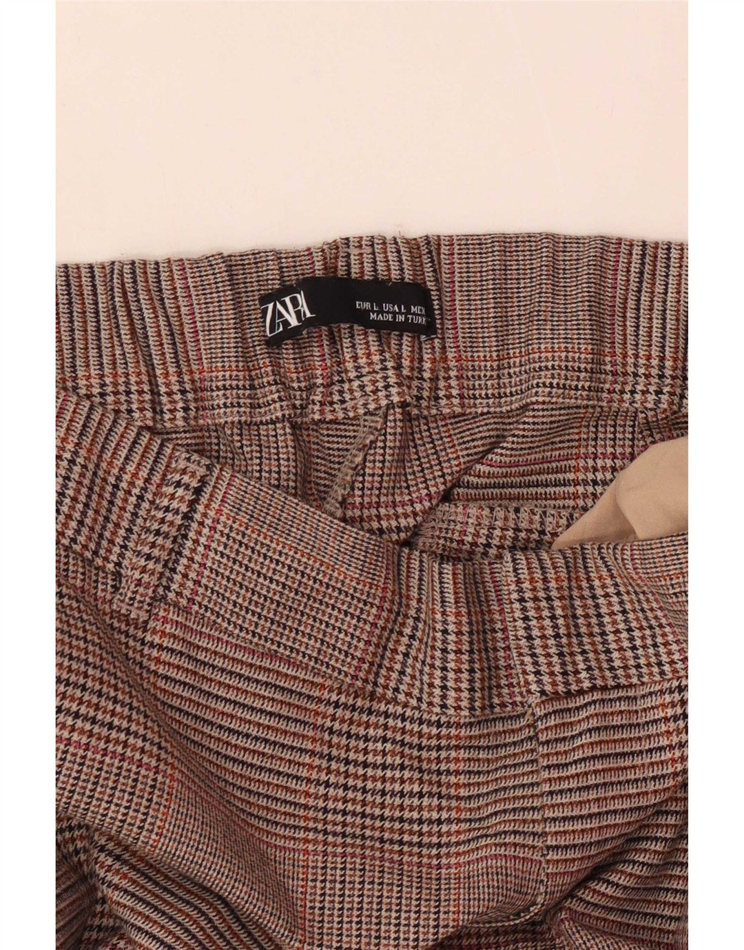 Pantaloni tăiați drepți pentru femei Zara L30 L24 maro picior de găină