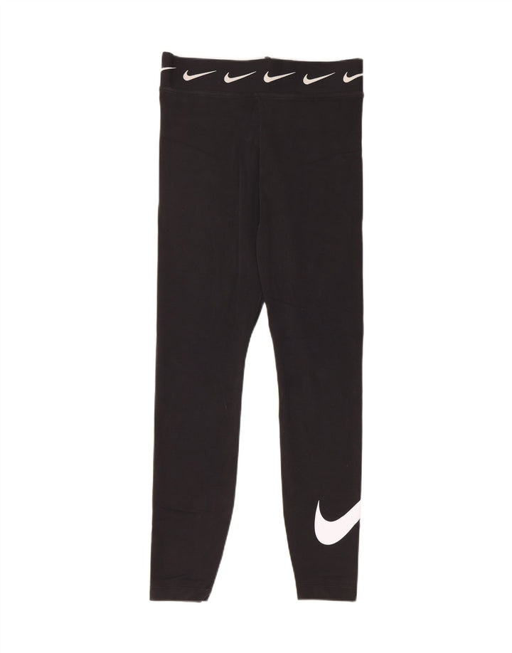 Leggings grafic NIKE pentru femei UK 12, bumbac mediu negru