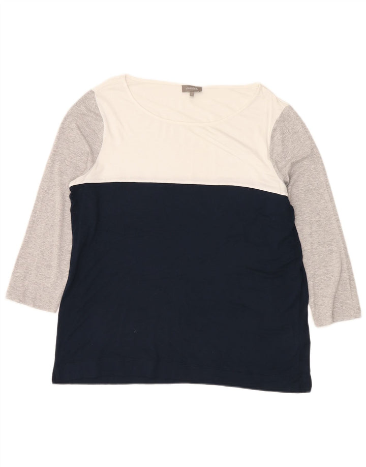 Top femei Jaeger cu mâneci 3/4 UK 16 mare, multicolor, viscoză, bloc de culoare
