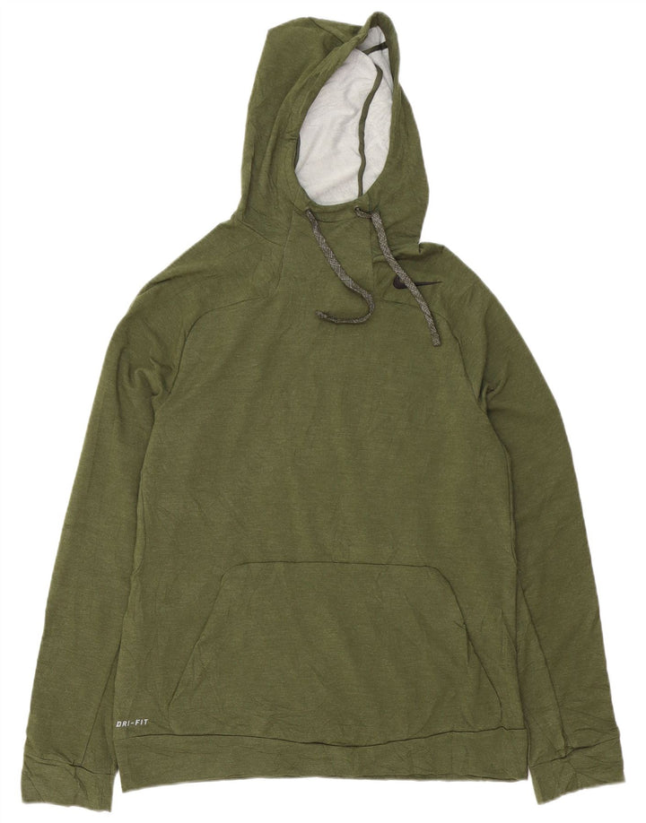 Pulover Nike Dri Fit pentru bărbați cu glugă, mediu kaki, raion
