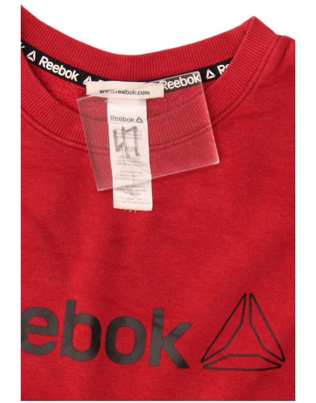 Hanorac grafic pentru bărbați Reebok Pulover mare din bumbac burgundy